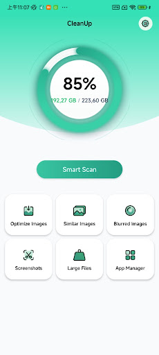 Cleanup Assistant home screen mockup