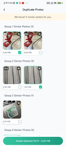 Duplicate photos screen mockup